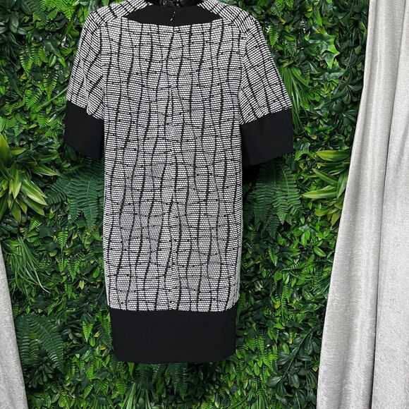 Banana‎ Republic Women Dress 2 Black White Tweed A Line Split Pocket 1568 - Picture 14 of 14